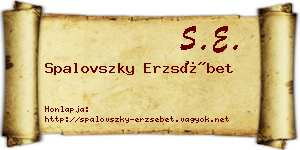 Spalovszky Erzsébet névjegykártya